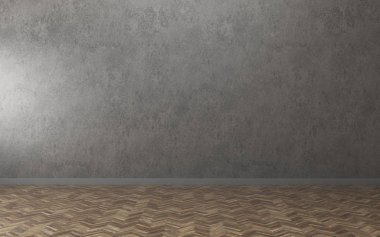 Boş beyaz odada kat mülkiyeti. çatı katı iç tasarım. -3d render