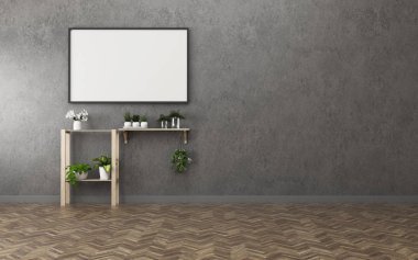 Daire alanında rahatlayın. Beyaz tahta ve sepeti beyaz oda. Vintage iç tasarım. -3d render