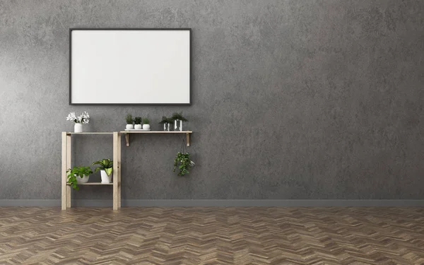 Daire alanında rahatlayın. Beyaz tahta ve sepeti beyaz oda. Vintage iç tasarım. -3d render