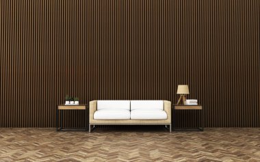 Kat mülkiyeti alanında rahatlayın. Oturma odası iç. -3d render