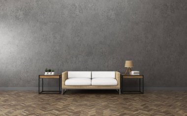 Office uzayda sakin ol. Oturma odası iç. -3d render