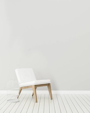 Evde ortak alan.sandalyeli boş oda. modern iç tasarım. -3d render