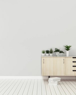 dolaplı oturma odası.dairede ortak alan. -3d render