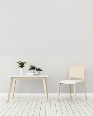 Sandalye ve masa ile oturma odası Modern iç. -3d render