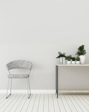 Salonda rahatlayın.sandalye ve masa ile boş oda. modern iç tasarım. -3d render