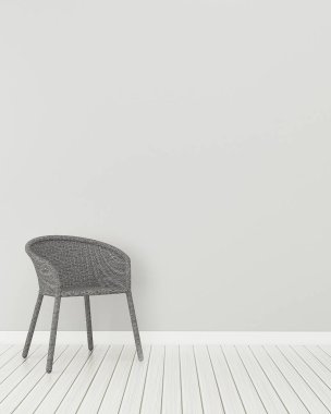 Evde konfor alanı. Koltuklu beyaz oda. Oturma odasının içi. modern iç tasarım. -3d render