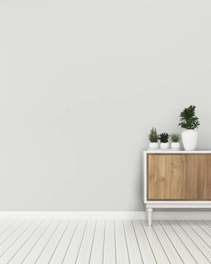 dolaplı oturma odası.dairede ortak alan. -3d render