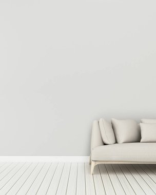 kanepe ile oturma odası . Evde çalışma alanı. vintage iç tasarım. -3d render