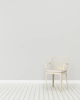 Evde konfor alanı.sandalyeli boş oda.yaşam alanı. İskandinav iç tasarım. -3d render