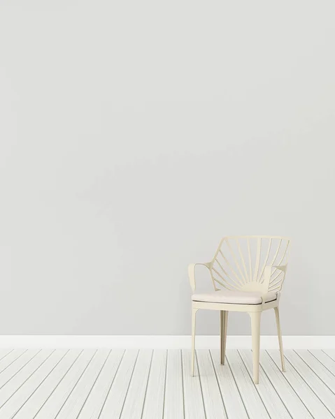 Comfort space in house.empty room with chair  .living space. scandinavian  interior design. -3d rendering