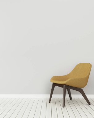 Dairede konfor alanı.klasik sandalyeli boş oda. modern iç tasarım. -3d render