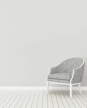 dairede yaşam alanı. sandalye ile boş oda . klasik iç tasarım. -3d render