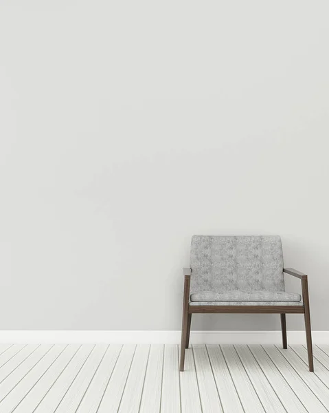 Comfort space in house.White room with chair.scandinavian interior design. -3d rendering