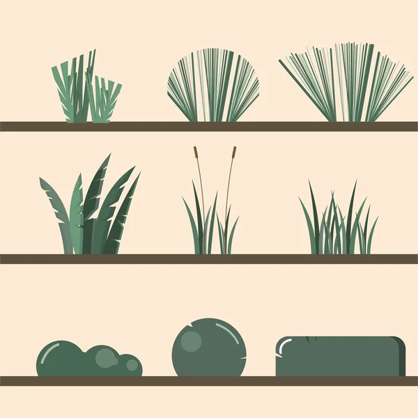 Handgezeichnete Grass Vector Collection Set Isoliert Auf Dem Hintergrund Vektorillustration — Stockvektor