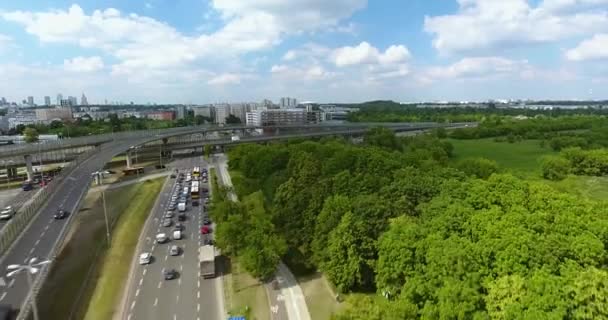 高速道路の空中写真 — ストック動画