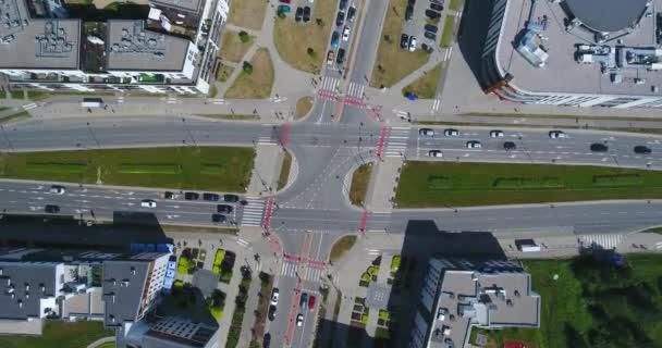 Vue aérienne de l'intersection de la ville. Descente de tir 