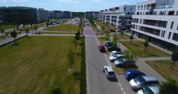 Wysoka prędkość lotu nad ulica — Wideo stockowe