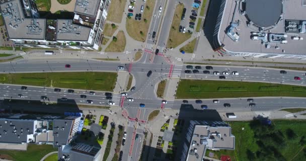 Vue Aérienne Des Voitures Se Déplaçant Dans La Rue 