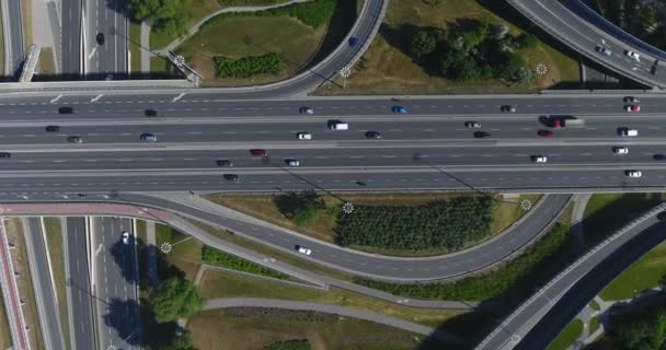 Luftaufnahme der Autobahnüberführung — Stockvideo