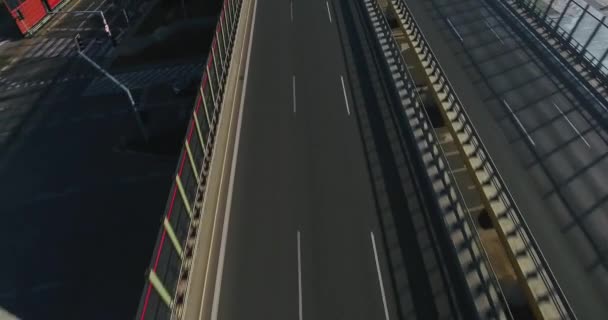 Flyover Highway. Aerial Close Up Shot — Stock Video