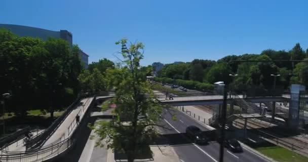 Varşova Polonya 2018 Uçan Bitti City Road Varşova — Stok video