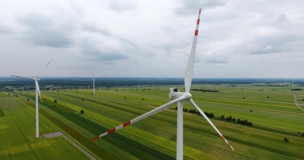 Flying Around Wind Turbine. Close View — Stock Video