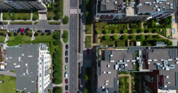 Warschau Polen Residentiële Huizen Van Bovenaf — Stockvideo