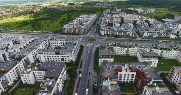 Warsaw Poland Aerial Shot Warsaw Neighborhood — Stock Video