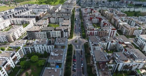 Warsaw Poland Aerial View Suburbs — Stock Video