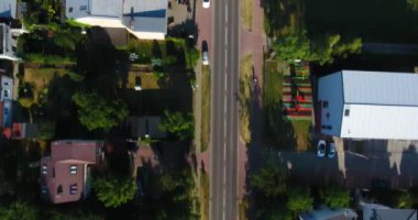 Havai görünümü yol kırsal gidiyor. Havadan görünümü