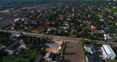 Varoşlarda konut evlerde. Havadan ifşa görünümü