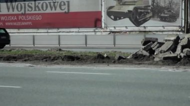 Hareketli bir şehir yolda trafik