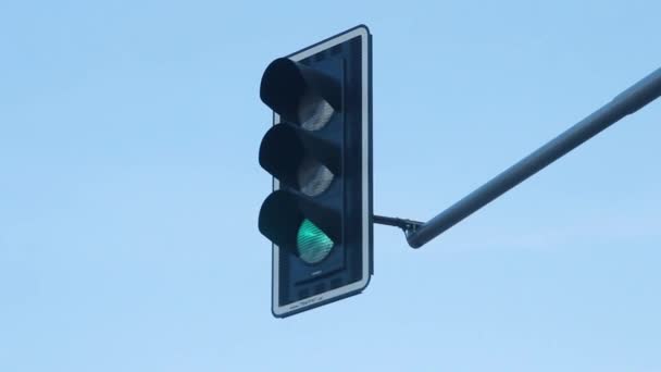 Traffic Light Green Warsaw Poland — Stock Video