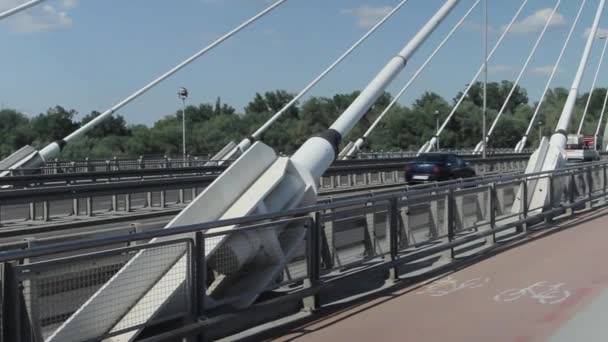 Άποψη Της Γέφυρας Swietokrzyski Στη Βαρσοβία Βαρσοβία Πολωνία — Αρχείο Βίντεο