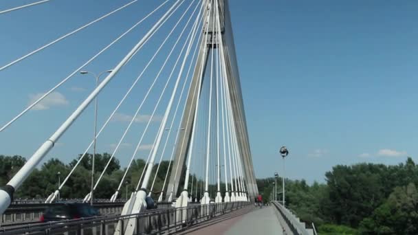 Tilt Bridge Swietokrzyski Varsavia Varsavia Polonia — Video Stock