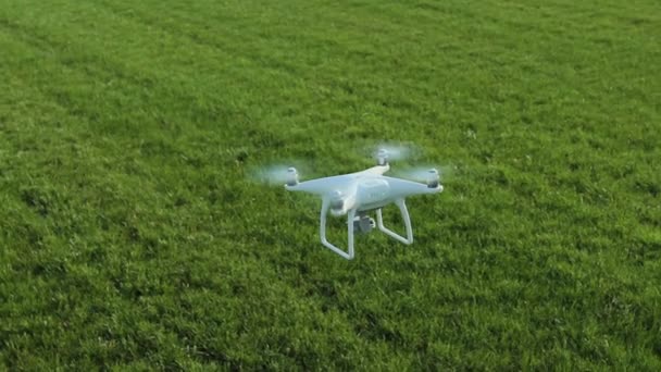 Drone Plane Près Sol Varsovie Pologne — Video