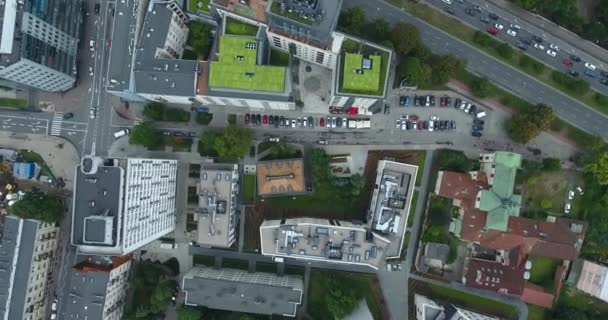 Binaların Havai Görünümü Varşova Polonya — Stok video