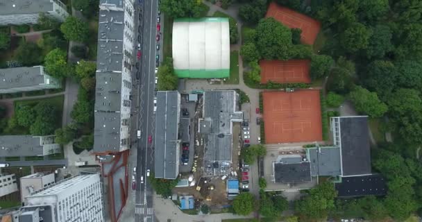 Overhead Flygfoto Över Bostadslägenheter Warszawa Polen — Stockvideo