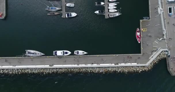 Drone tiro de linhas de iate — Vídeo de Stock