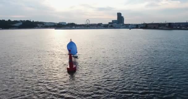 Jachty Plachty Přístavu Gdyně Polsko — Stock video