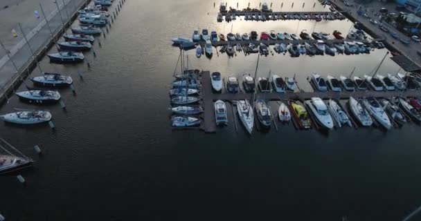 Overhead View Of Yacht Parking Spot — Stock Video