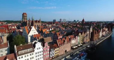 Old Town. Hava Panorama. Sunrise sabah: Gdansk, Polonya