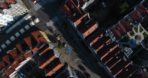 Aérea Coberturas Aéreas Cidade Velha Morning Sunrise Gdansk Polônia — Vídeo de Stock