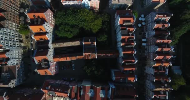 Rooftops Old Town Sunny Morning Gdansk Poland — Stock Video