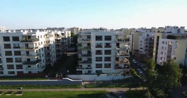 Rows Residential Blocks Aerial View Warsaw Poland — Stock Video