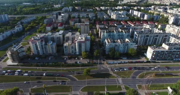 Aerial View Apartment Area Warsaw Poland — Stock Video