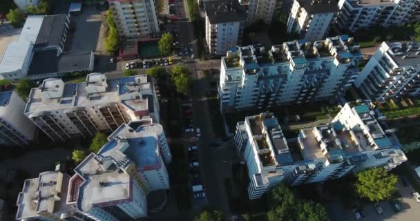 Panorama Del Quartiere Residenziale Inclinazione Varsavia Polonia — Video Stock