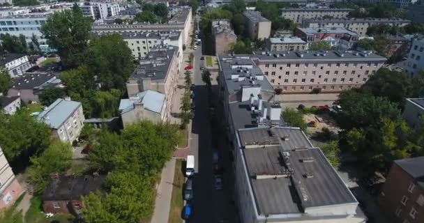 Inclina Street View Apartamento Bairro Varsóvia Polônia — Vídeo de Stock