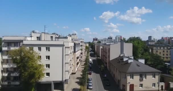 Vue Aérienne Rue Dans Banlieue Varsovie Pologne — Video