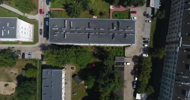 Vertikální Street View Obytné Bloky Varšava Polsko — Stock video